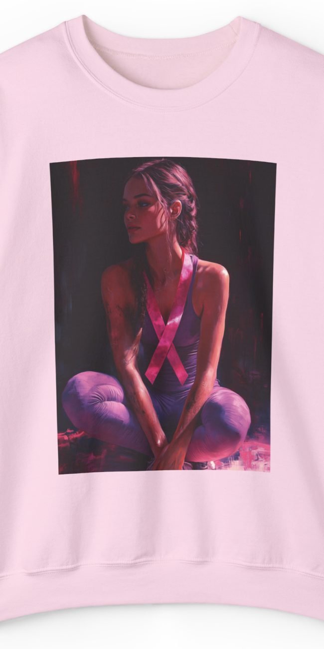 Nziza Girl Light Pink Breast Cancer Awareness Sweatshirt