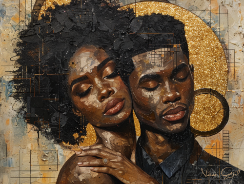 Portrait Painting of a Black Man and Woman